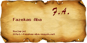 Fazekas Aba névjegykártya